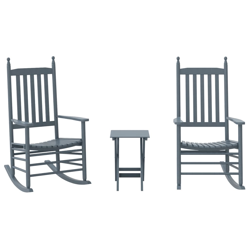 Schommelstoelen 2 St Met Inklapbare Tafel Populierenhout 1