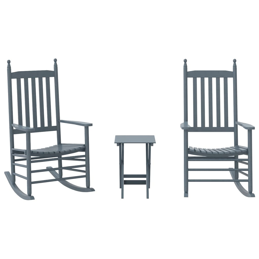 Schommelstoelen 2 St Met Inklapbare Tafel Populierenhout 1