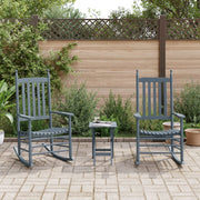 Schommelstoelen set 2 stuks met tafel populierenhout grijs