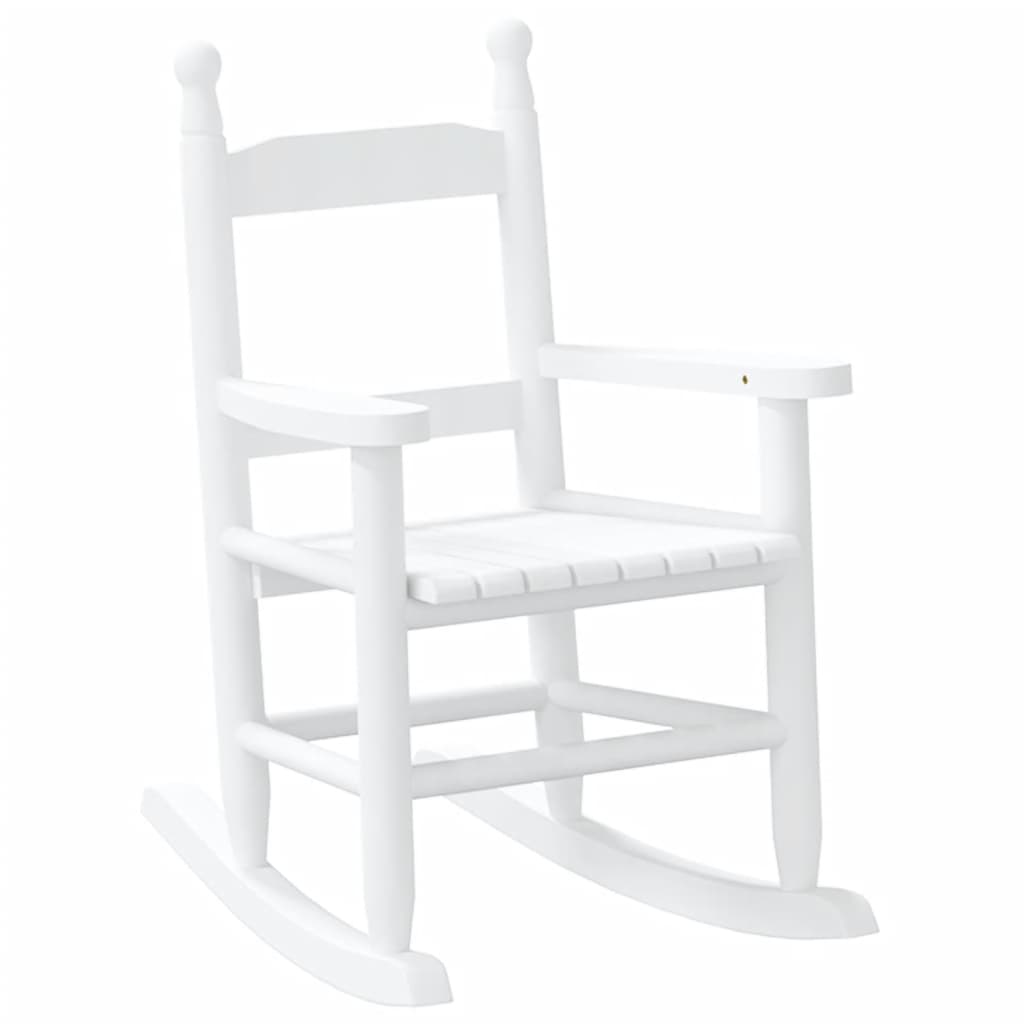 Schommelstoelen 2 st voor kinderen massief populierenhout wit