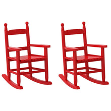 Schommelstoelen 2 st voor kinderen massief populierenhout rood