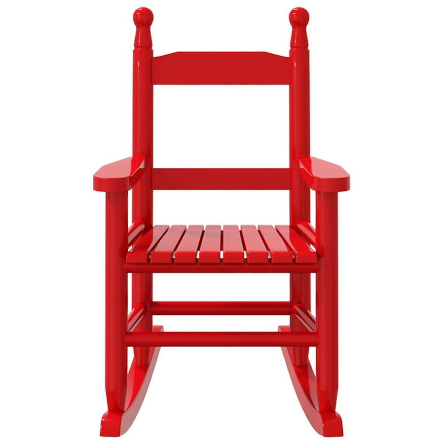 Schommelstoelen 2 st voor kinderen massief populierenhout rood