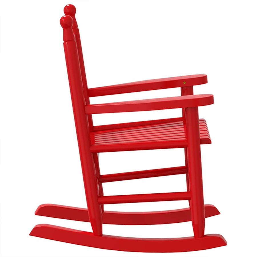 Schommelstoelen 2 st voor kinderen massief populierenhout rood