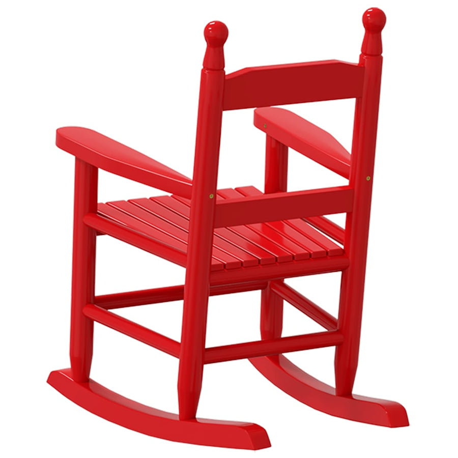 Schommelstoelen 2 st voor kinderen massief populierenhout rood