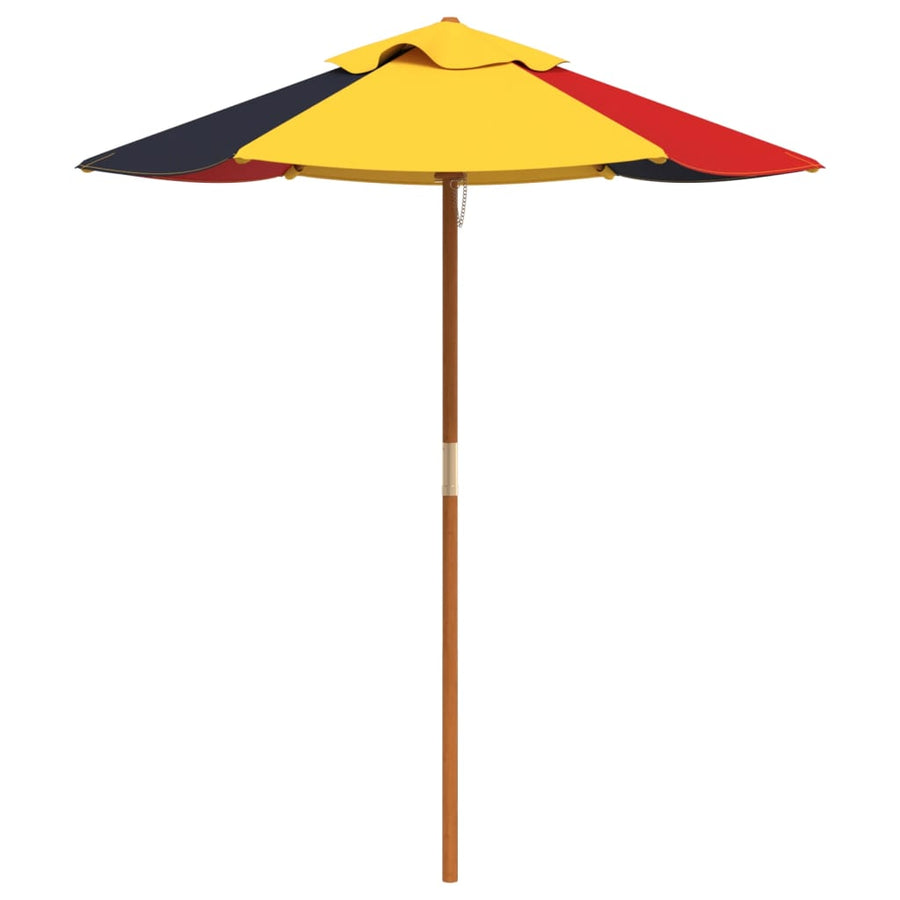 Picknicktafel Voor 4 Kinderen Met Parasol Massief Vurenhout bruin en meerkleurig
