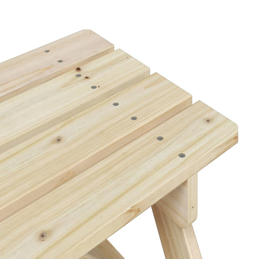 Picknicktafel Voor 4 Kinderen Met Parasol Massief Vurenhout bruin en meerkleurig