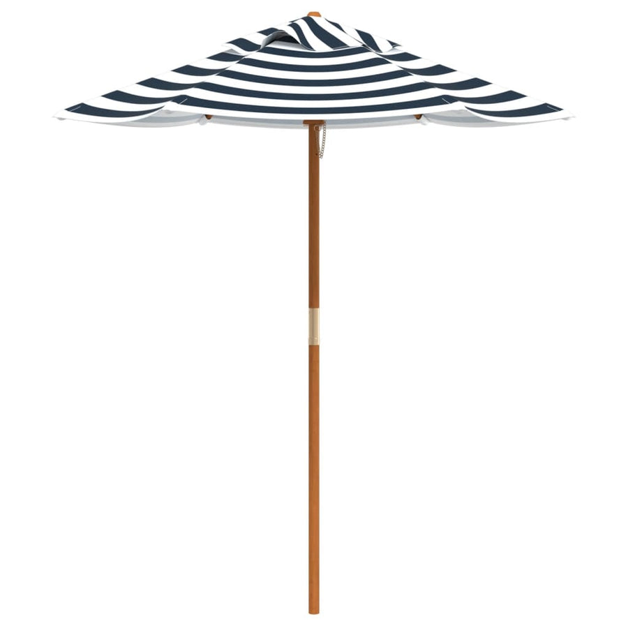Picknicktafel Voor 4 Kinderen Met Parasol Massief Vurenhout Bruin en blauw