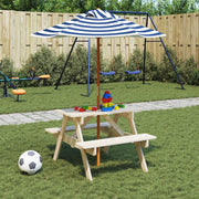 Picknicktafel kinderen 4 pers massief vurenhout blauw