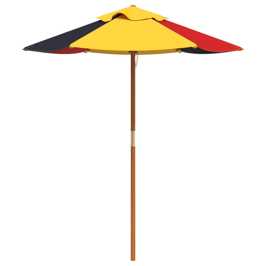 Picknicktafel Voor 4 Kinderen Met Parasol Massief Vurenhout donkerbruin en meerkleurig