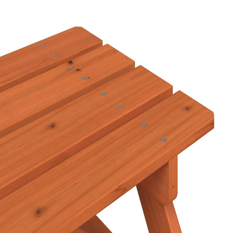 Picknicktafel Voor 4 Kinderen Met Parasol Massief Vurenhout donkerbruin en meerkleurig