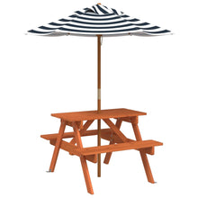 Picknicktafel Voor 4 Kinderen Met Parasol Massief Vurenhout