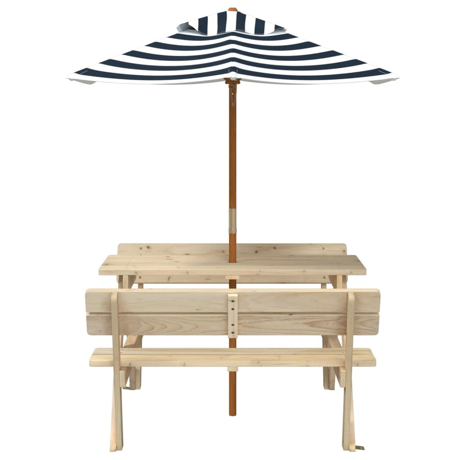 Picknicktafel Voor 4 Kinderen Met Parasol Massief Vurenhout
