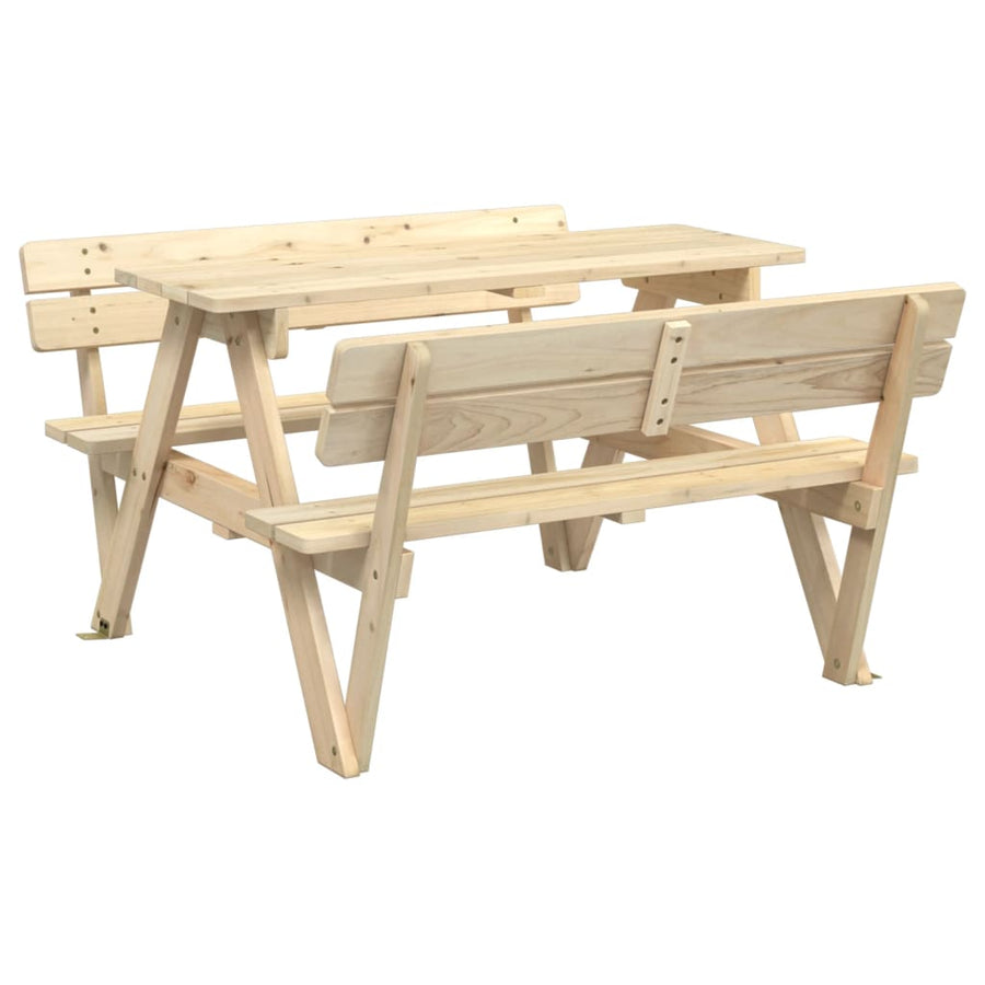 Picknicktafel Voor 4 Kinderen Met Parasol Massief Vurenhout