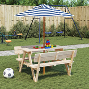 Picknicktafel kinderen 4 pers massief vurenhout met parasol