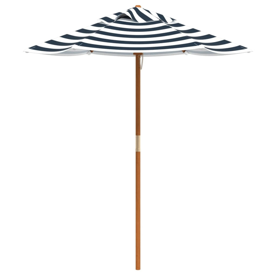 Picknicktafel Voor 4 Kinderen Met Parasol Rond Vurenhout Bruin en blauw