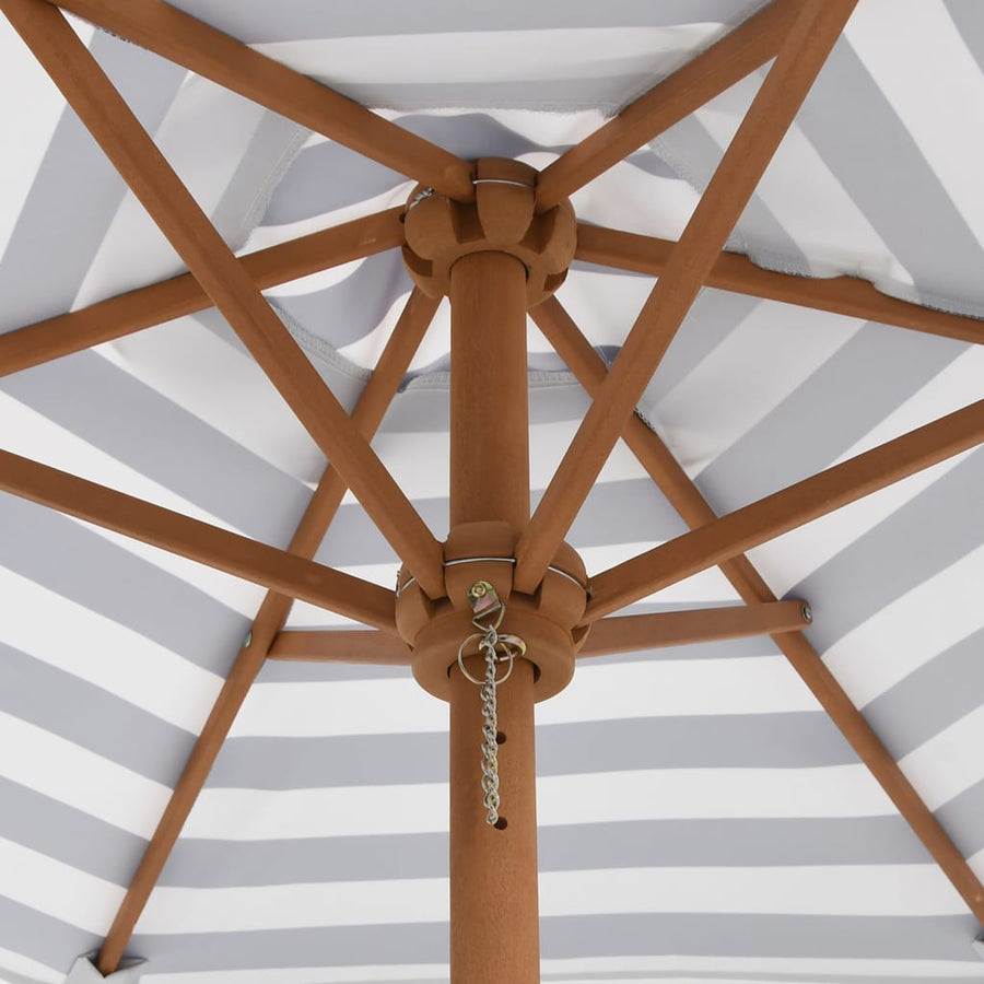 Picknicktafel Voor 4 Kinderen Met Parasol Rond Vurenhout donkerbruin en blauw