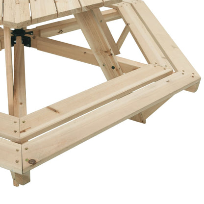 Picknicktafel Voor 4 Kinderen Met Parasol Zeshoekig Vurenhout