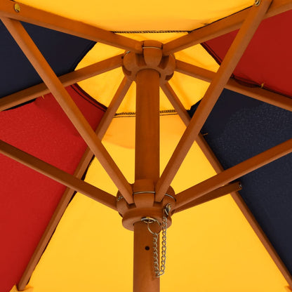 Picknicktafel Voor 4 Kinderen Met Parasol Zeshoekig Vurenhout donkerbruin en meerkleurig