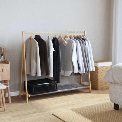 Kledingrek Met Schappen 106X34X102 Cm Bamboe Stof