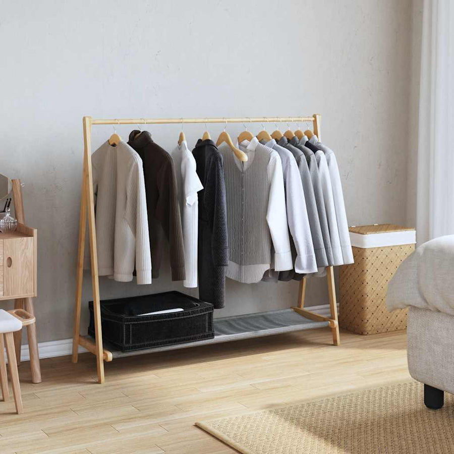 Kledingrek Met Schappen 106X34X102 Cm Bamboe Stof