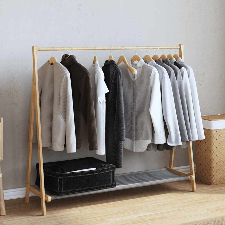 Kledingrek Met Schappen 106X34X102 Cm Bamboe Stof