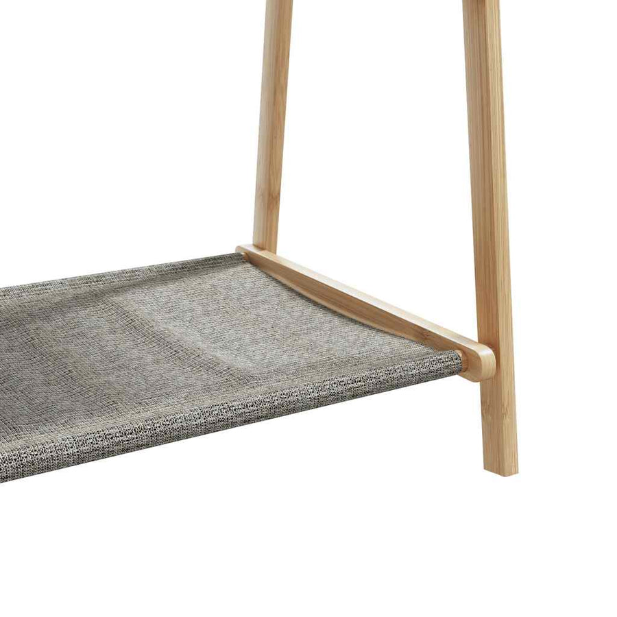 Kledingrek Met Schappen 106X34X102 Cm Bamboe Stof
