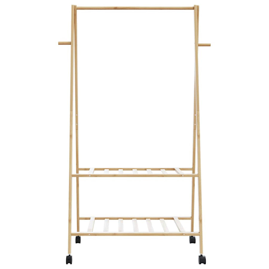 Kledingrek Met Schappen En Wielen 96X45,5X155,5 Cm 96 cm Bamboe