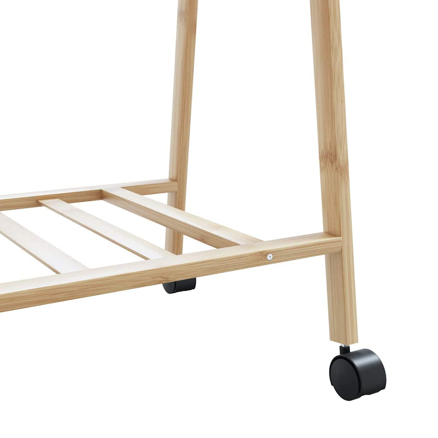 Kledingrek Met Schappen En Wielen 96X45,5X155,5 Cm 96 cm Bamboe