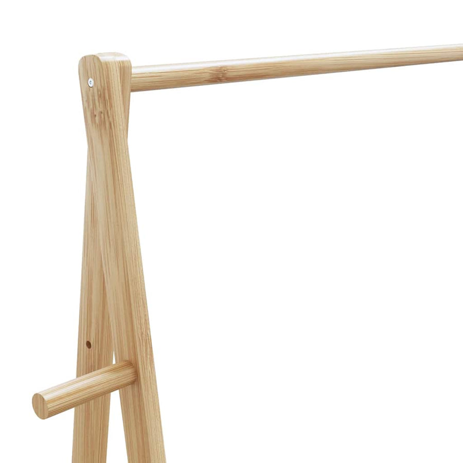 Kledingrek met schappen en wielen 96x45,5x155,5 cm bamboe