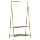Kledingrek bamboe 96x45,5x150,5 cm met schappen