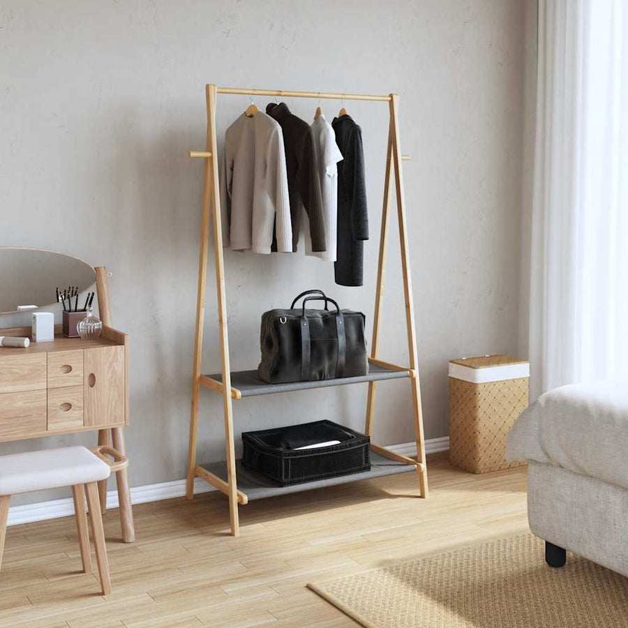 Kledingrek met schappen 96x45,5x150,5 cm bamboe