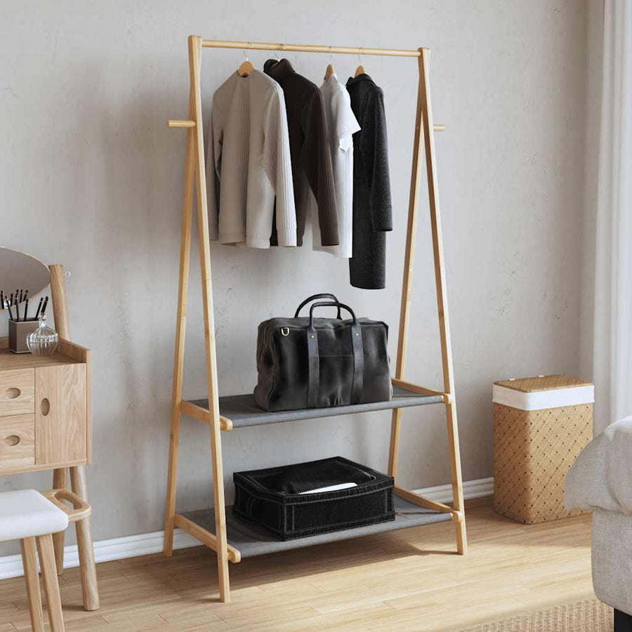 Kledingrek met schappen 96x45,5x150,5 cm bamboe