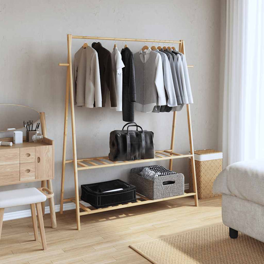 Kledingrek Met Schappen 132X45,5X150,5 Cm 132 cm Bamboe
