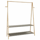 Kledingrek bamboe 132x45,5x150,5 cm met schappen
