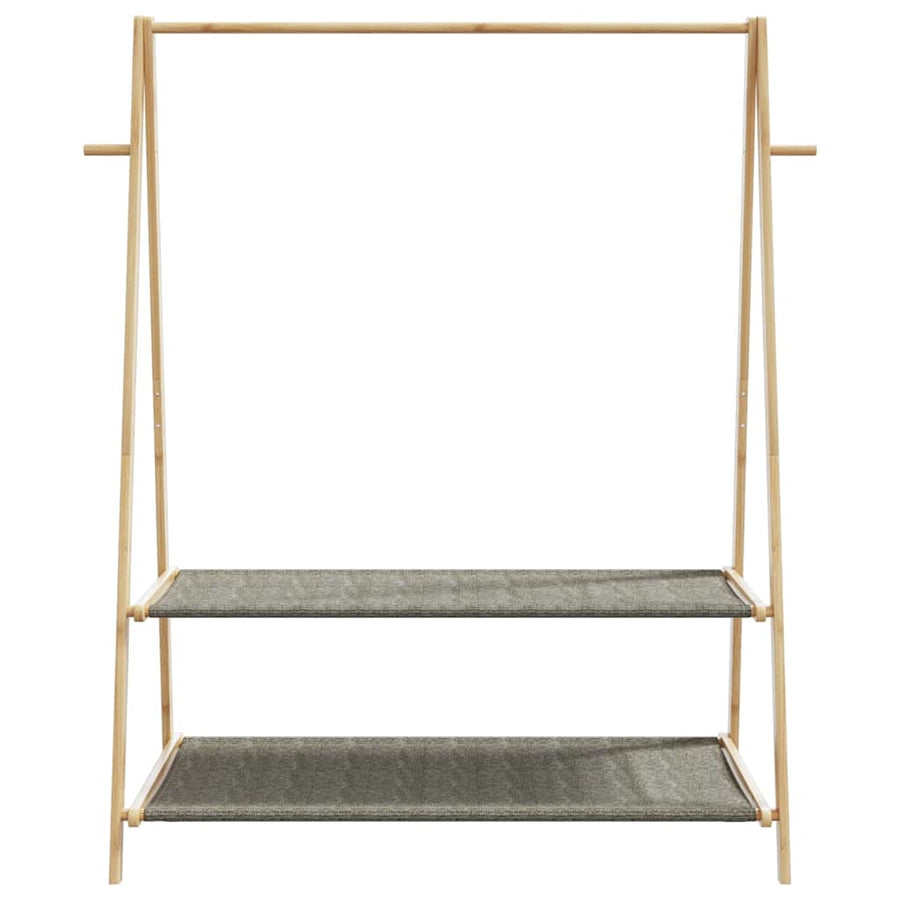 Kledingrek met schappen 132x45,5x150,5 cm bamboe