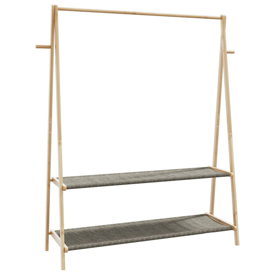 Kledingrek met schappen 132x45,5x150,5 cm bamboe