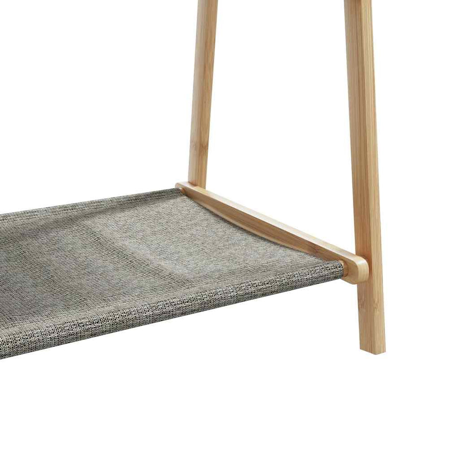 Kledingrek met schappen 132x45,5x150,5 cm bamboe