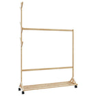 Kledingrek bamboe 100x35x157 cm met wielen en haken