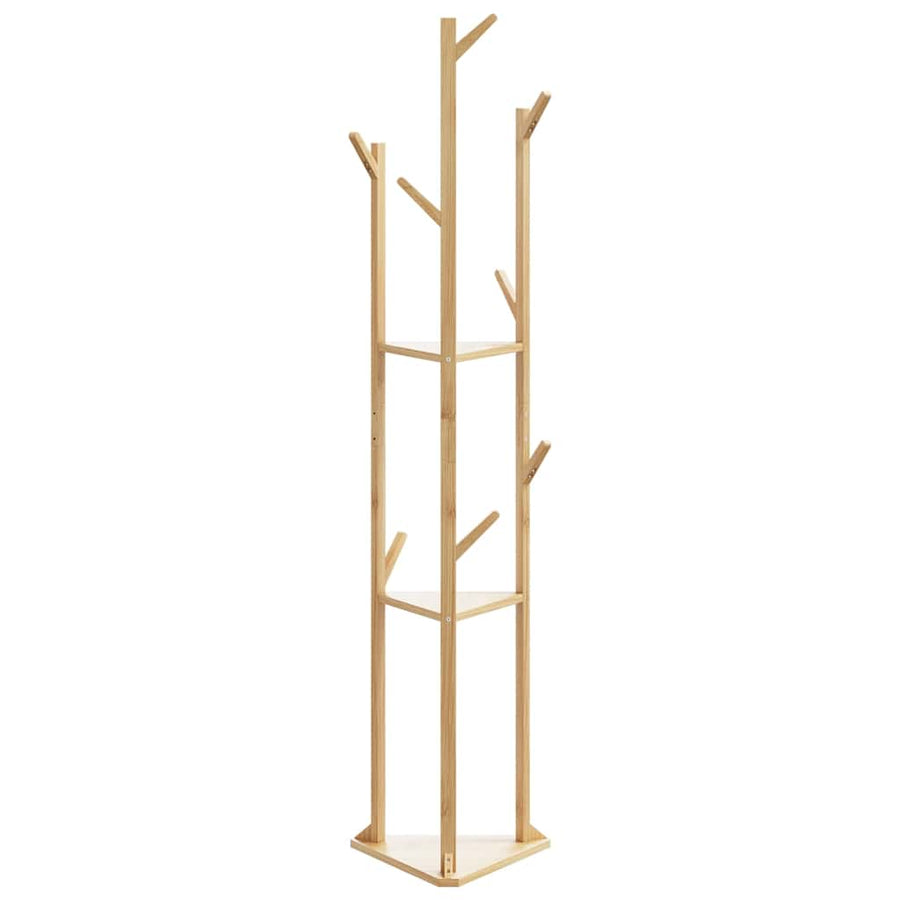 Kapstok Met Haken En Schappen 39X33X166 Cm Bamboe