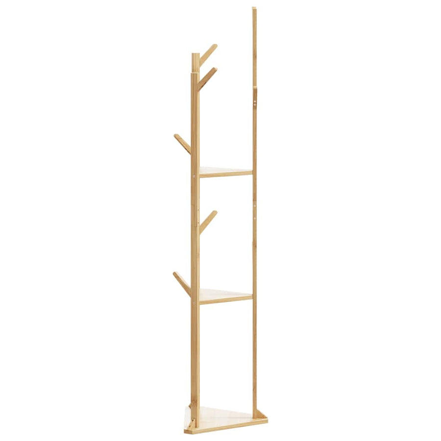 Kapstok Met Haken En Schappen 39X33X166 Cm Bamboe