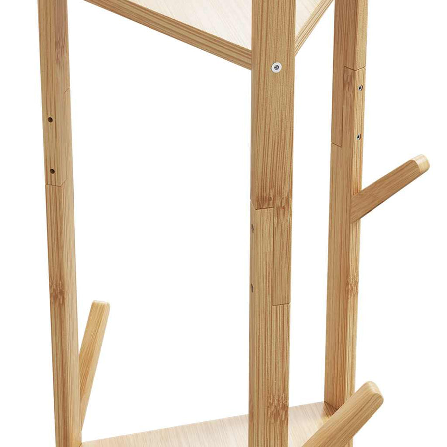Kapstok Met Haken En Schappen 39X33X166 Cm Bamboe