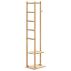 Kapstok bamboe 38,5x30x156 cm met haken en schappen