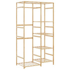Kledingrek bamboe 100x50x184,5 cm met 6 schappen