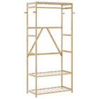Kledingrek bamboe 80x40x175 cm met schappen
