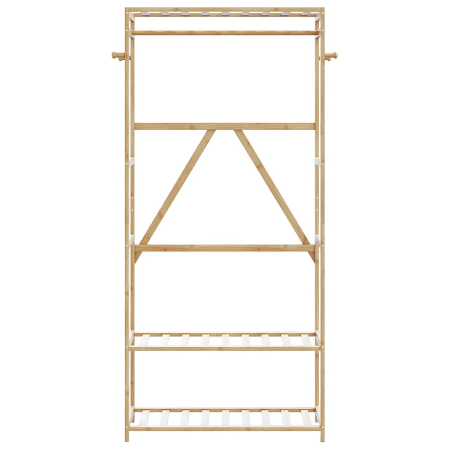Kledingrek met schappen 80x40x175 cm bamboe