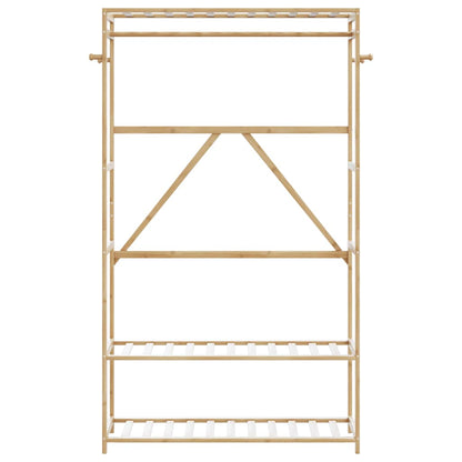 Kledingrek met schappen 110x40x175 cm bamboe