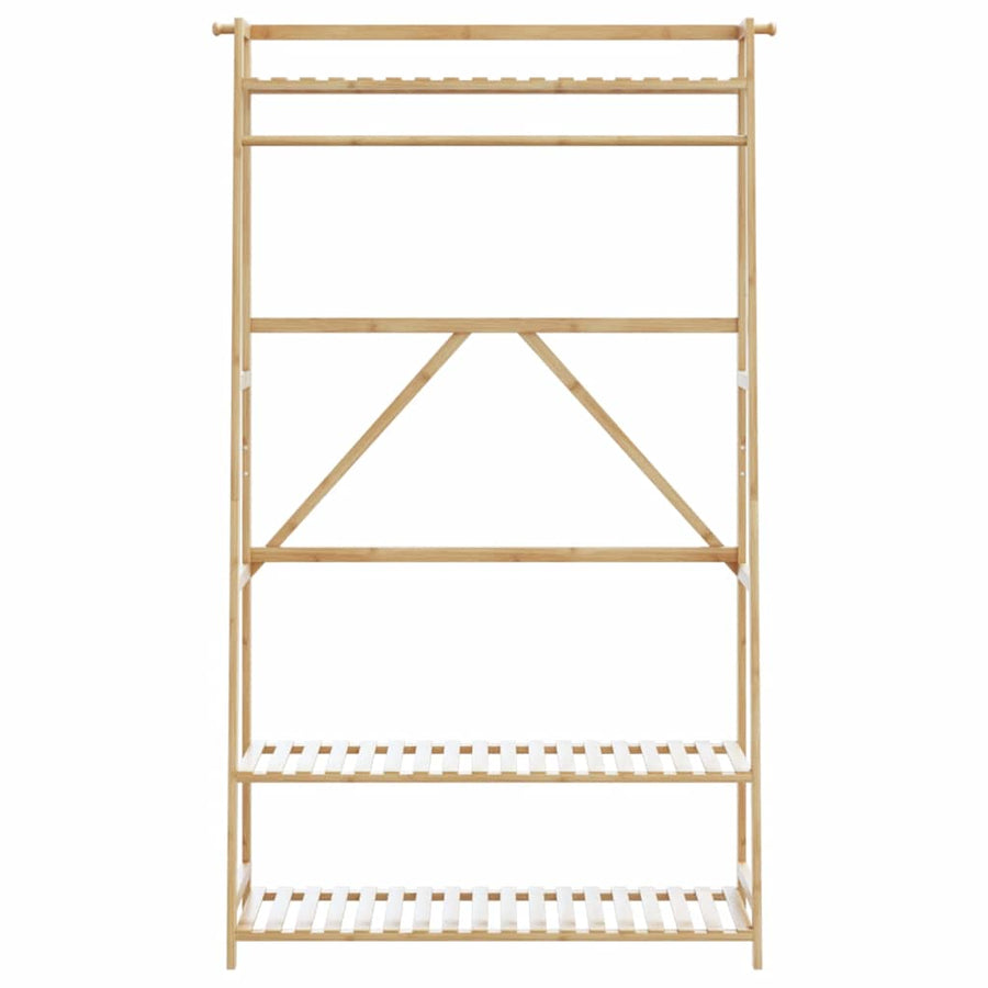 Kledingrek met schappen 110x40x180 cm bamboe