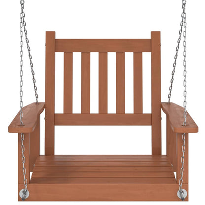 Tuinschommelstoel Met Metalen Kettingen Massief Vurenhout 73.5 x 65 x 63 cm Bruin