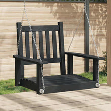 Tuinschommelstoel Met Metalen Kettingen Massief Vurenhout 73.5 x 65 x 63 cm Zwart