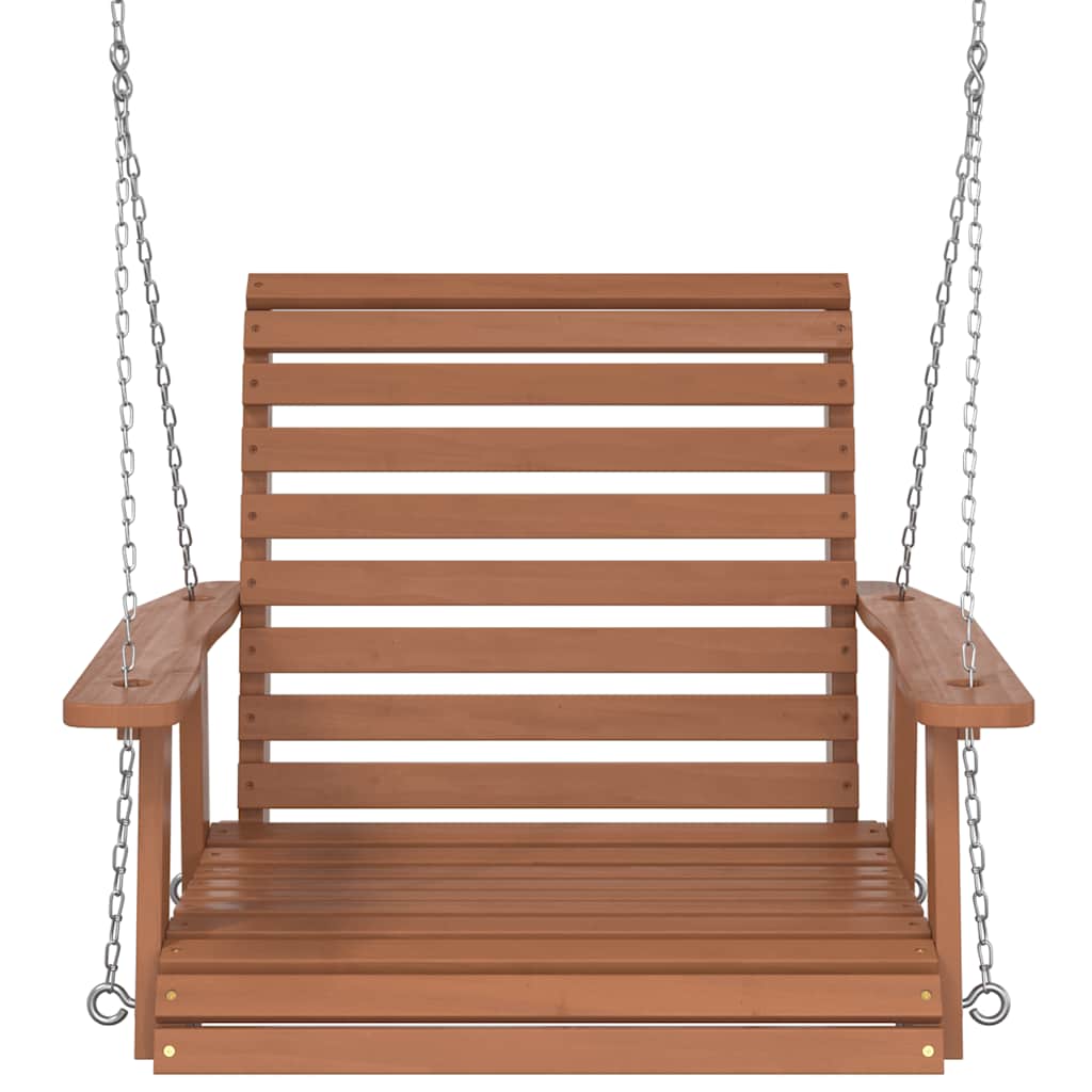 Tuinschommelstoel Met Metalen Kettingen Massief Vurenhout 72 x 63 x 56 cm Bruin